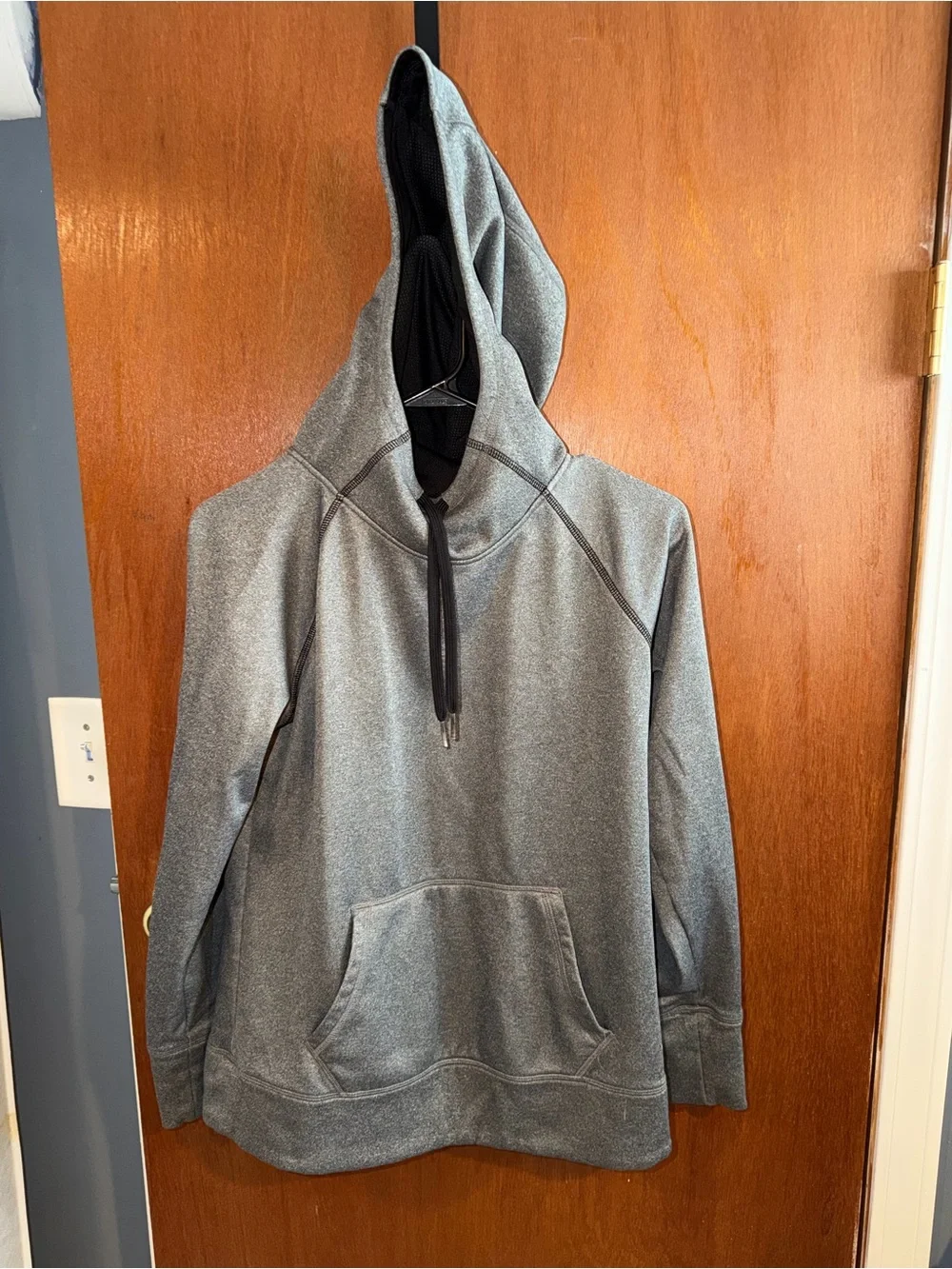 Gray Pullover Hoodie with Kangaroo Pocket